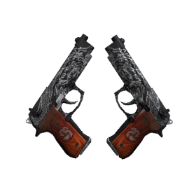 StatTrak™ Dual Berettas | Dualing Dragons  (Well-Worn)